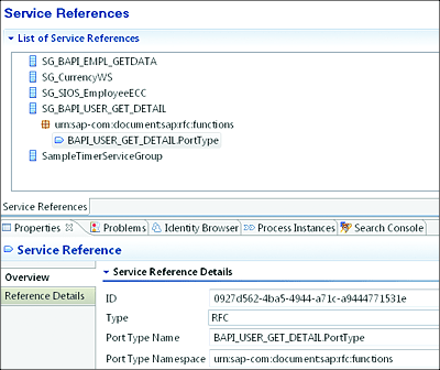 Setting of the SAP BPM Service Reference to Call an RFC Function Module