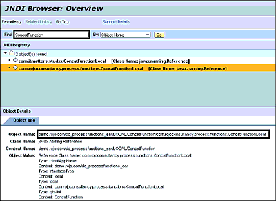 Looking Up the JNDI Name of the EJB Function