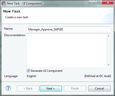 Naming the SAPUI5 Task