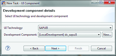 Selecting the SAPUI5 Technology