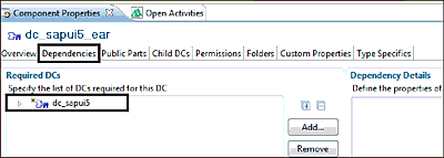 Creating Dependency of the EAR DC to the SAPUI5 DC