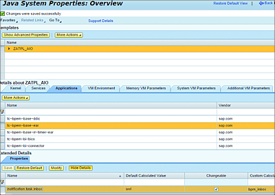 SAP NetWeaver Administrator Settings for notificationTask from uwl to bpm_inbox