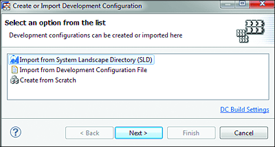 Importing Development Configuration