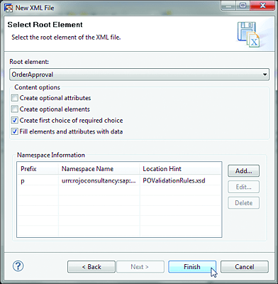 Test Scenario: Select Root Element