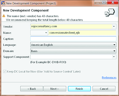 Details of the Client Java Proxy DC