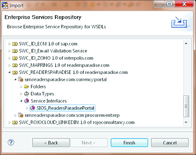 Picking the Outbound Service Interface from the ES Repository