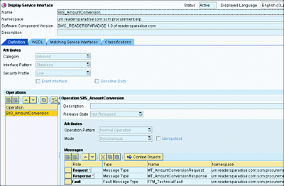 Inbound Service Interface Used for the Java Server Proxy Generation