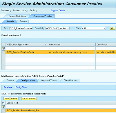 Consumer Proxies Configuration in the Single Service Administration Application