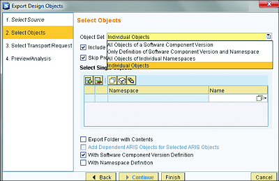 Selecting Individual ES Repository Objects