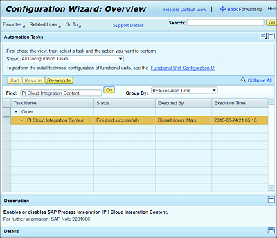 Executing the CTC Wizard for PI Cloud Integration Content