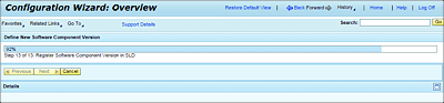 Configuration Wizard: Registering the New SWCV in the SLD