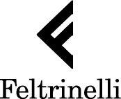 Logo Feltrinelli Editore. Effe triangolare di colore nero.