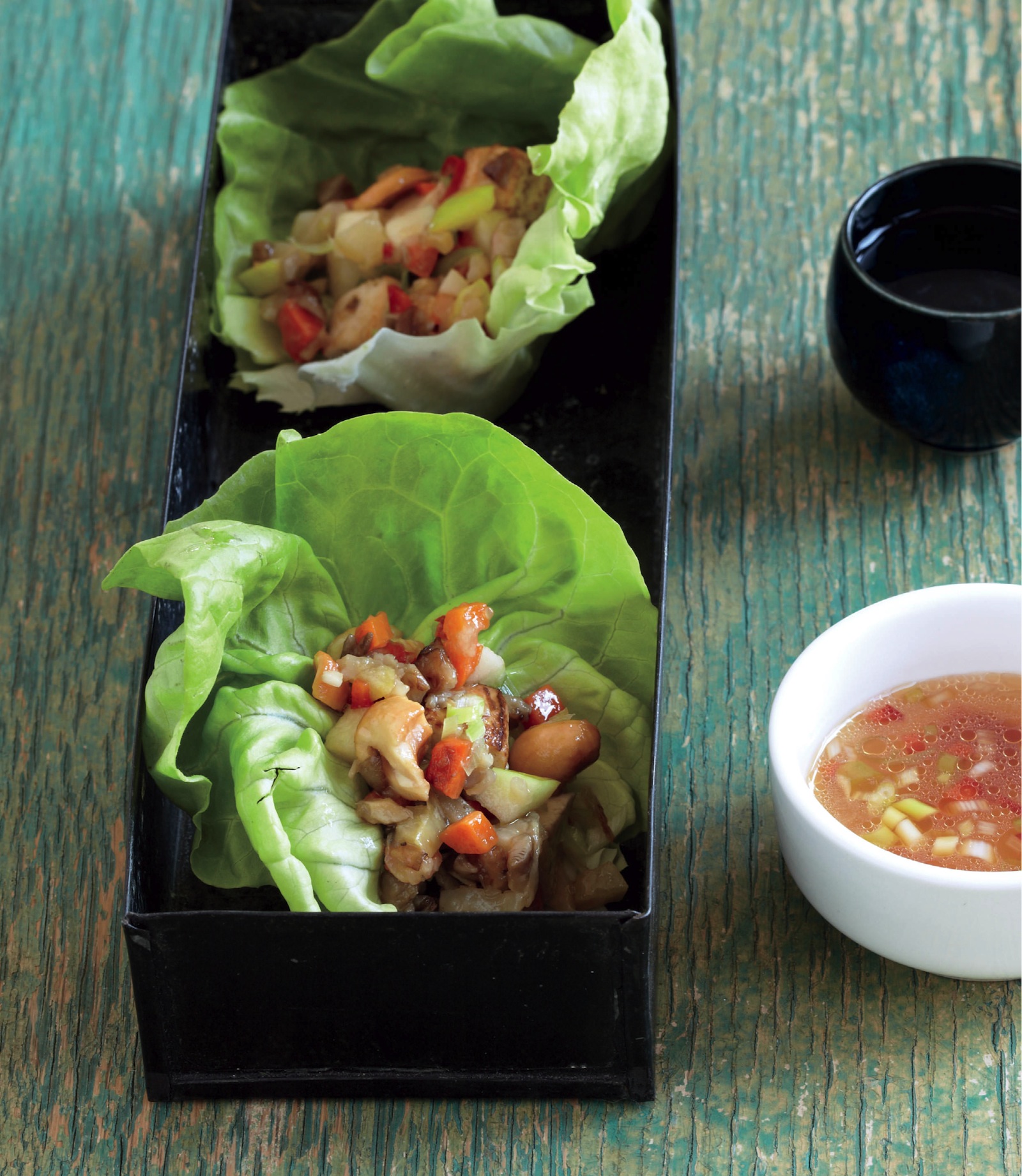 tofu and cashew lettuce cups