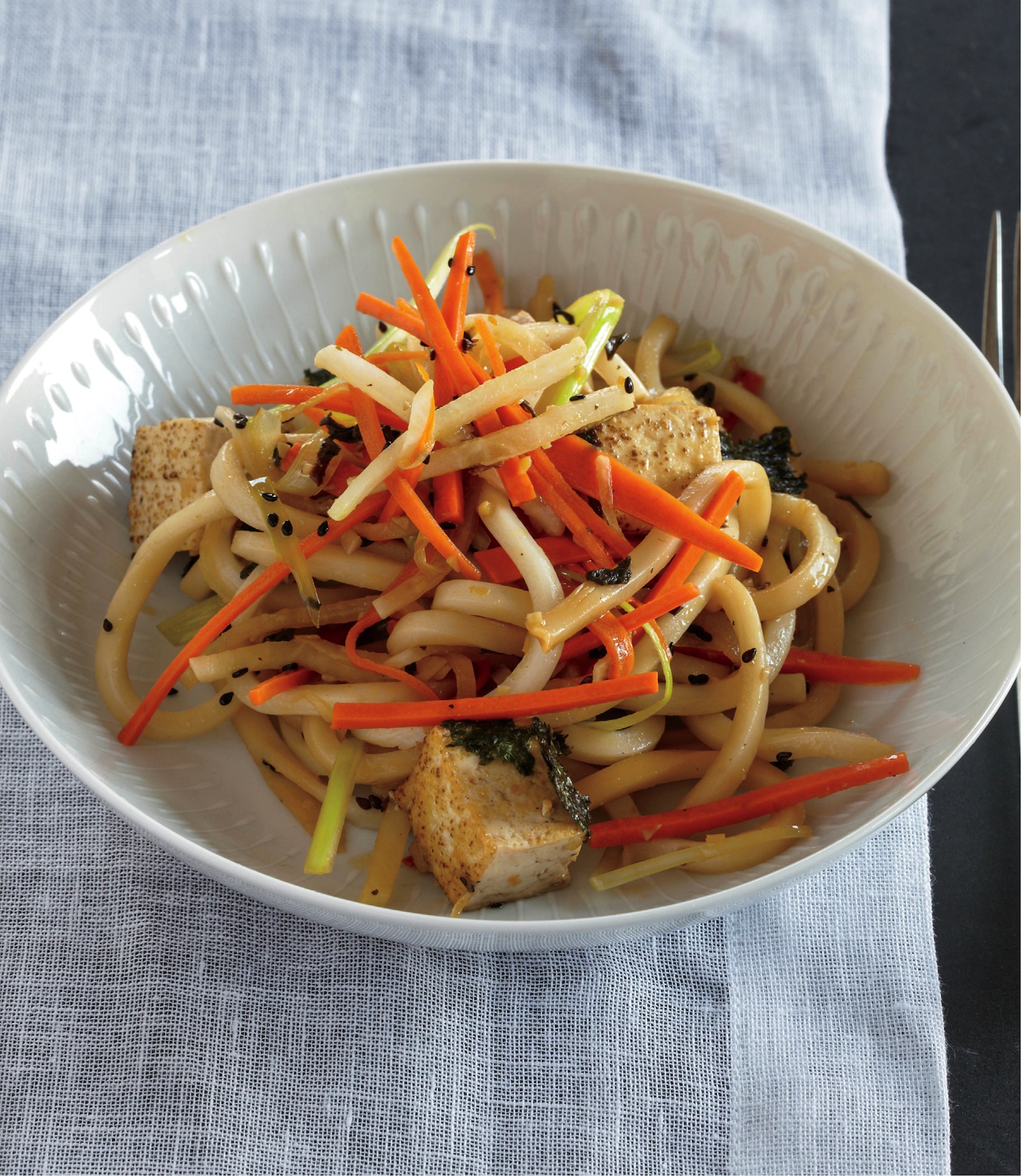 pan-fried udon noodles