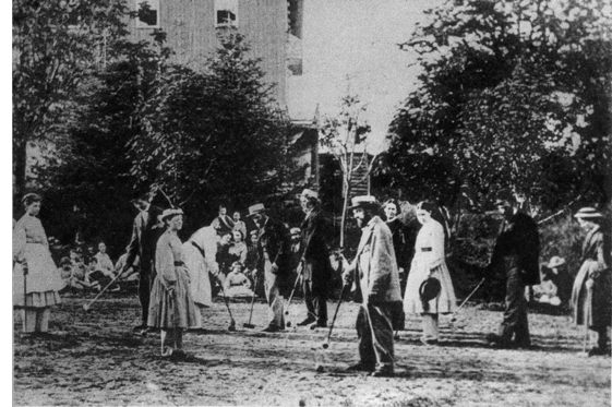 PLAYING CROQUET, ONEIDA COMMUNITY