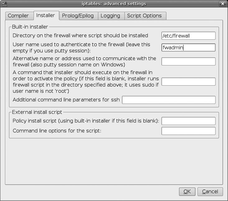 Policy installation options