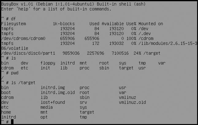 Some sample diagnostics from the BusyBox shell