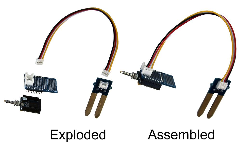 Exploded and assembled views of the hardware