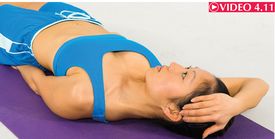 Figure 4.26 Scalenes self-stretch. Keep your head on the mat as you push.