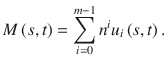 
$$ M\left(s,t\right)=\sum_{i=0}^{m-1}{n}^i{u}_i\left(s,t\right). $$
