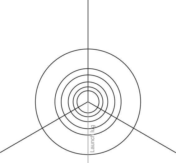 Fin marking guide for three-finned rockets. Use this one for Juno.