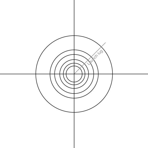 Fin marking guide for four-finned rockets. Don’t forget to mark the location for the launch lug.