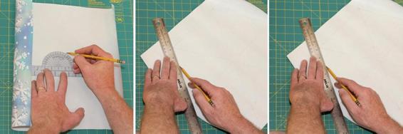 Use a protractor and ruler to form a parachute template from an old piece of wrapping paper or several sheets of printer paper taped together.