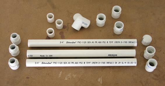 PVC parts for the launcher base.