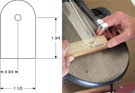 Cut two sides for the tilt mechanism, cutting slightly outside the desired shape.