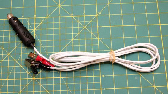 The completed 12-volt wiring harness.