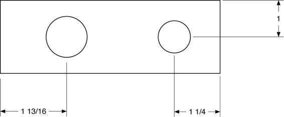 Positions of the holes in the side.