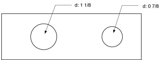 Sizes of the holes in the side.