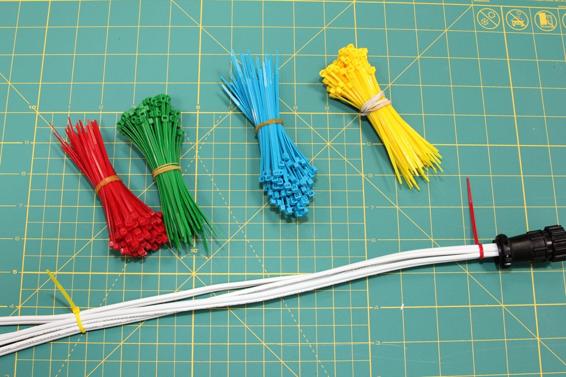 Use cable ties to form a cable from the individual wires.