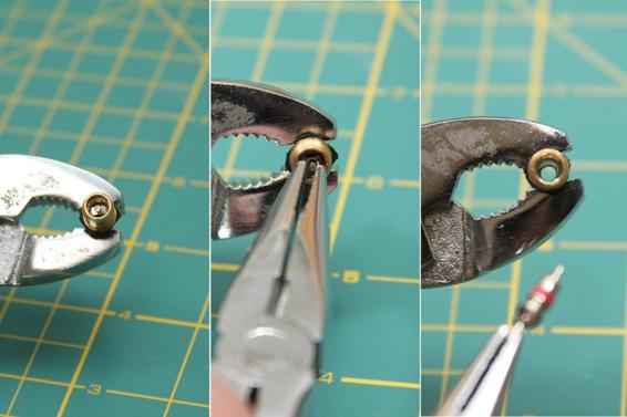 Remove the pin from a Schrader valve by unscrewing it, pulling it out with a pair of needle-nose pliers, or drilling it out from the back with a 3/32” drill bit.