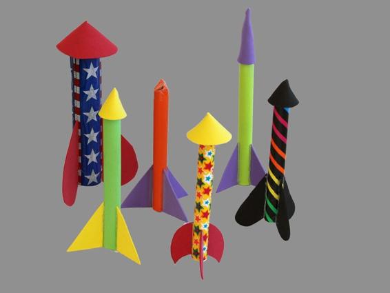 Compressed air rockets are cheap and fast to build — great for parties!