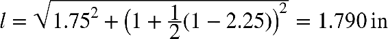 Juno’s fin with the dimensions needed to calculate the center of pressure labeled.