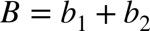 The new tracking equation will use an angle α. Dropping a line from apogee splits the baseline into two components, b1 and b2, that add to B.