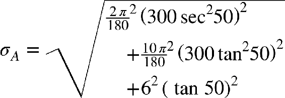 The new tracking equation will use an angle α. Dropping a line from apogee splits the baseline into two components, b1 and b2, that add to B.