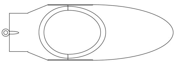 This cutaway drawing shows how the egg fits inside a capsule carved from the balsa parts. The space between the egg and balsa will be filled with padding.