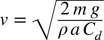 Example: Find the speed of descent for a rocket