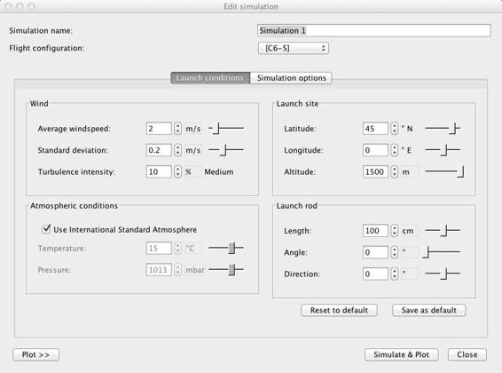 Be sure to check the launch conditions for your launch before trusting the simulation.