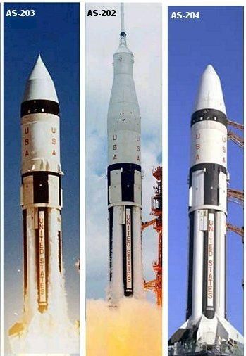 The Saturn 1B booster is a Tinkertoy cluster rocket. It’s made up of eight tanks from Redstone rockets holding fuel and liquid oxygen, a liquid oxygen tank from a Jupiter rocket, and eight H1 rocket motors.