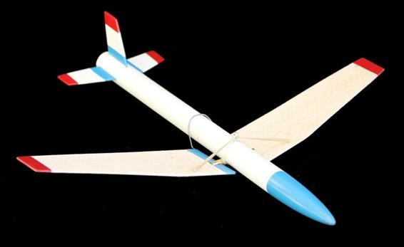 This variable-geometry glider lifts off from the air rocket launcher.