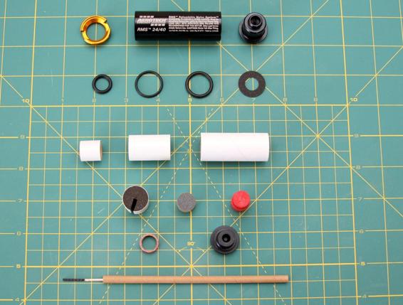 The parts for the reloadable motor.