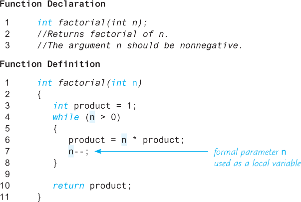 An illustration shows a code segment of “Factorial Function.”