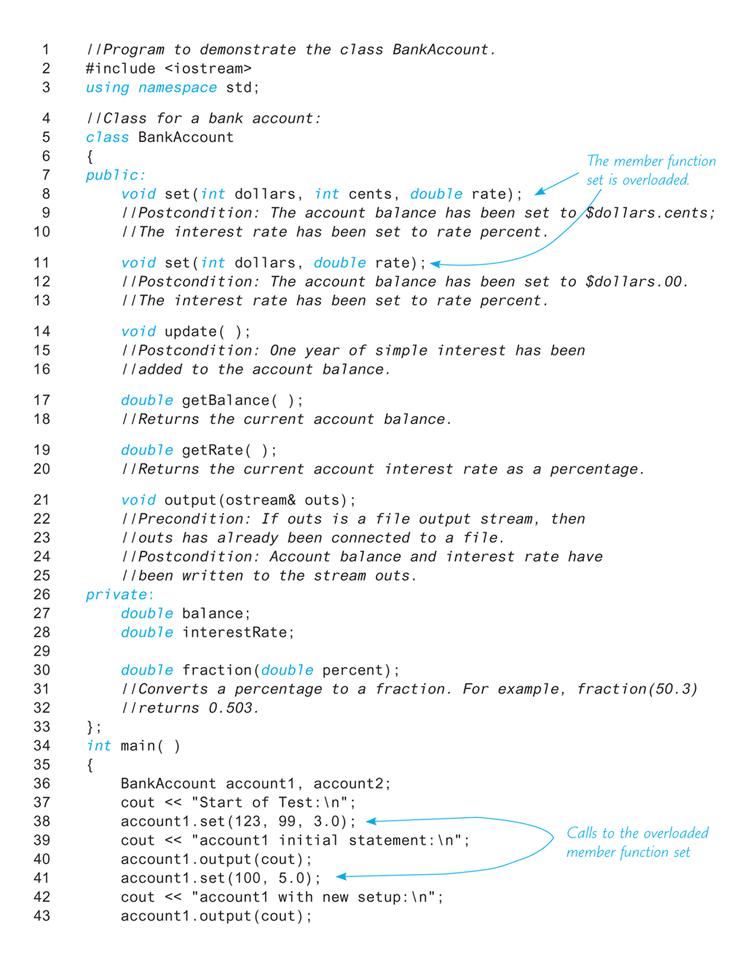 An illustration shows a code segment of a “BankAccount Class.”