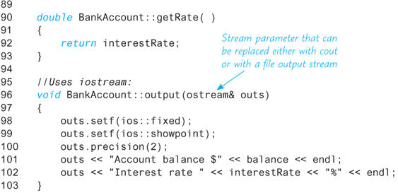 An illustration shows the continued part of the previous  code segment of a “BankAccount Class.”