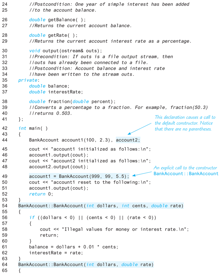 An illustration shows a code segment demonstrating a “Class” with “Constructors.”