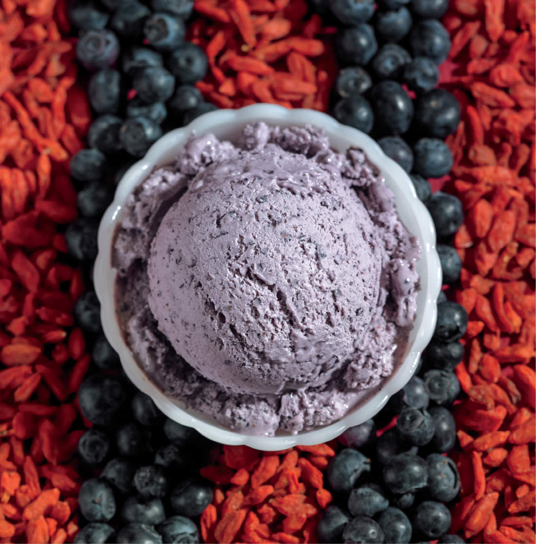 Açai Blueberry with Goji Berries Ice Cream