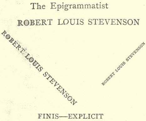 Robert Louis Stevenson written three times to form a triangle